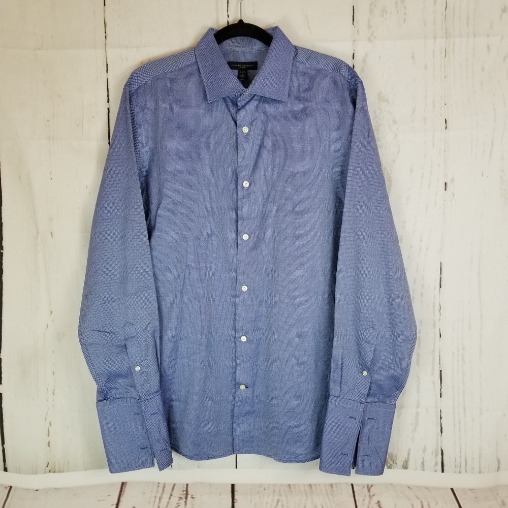 Banana Republic Button Down Sz 16 - 16 1/2 L Blue